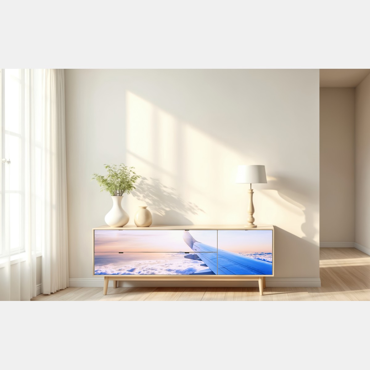 Repositionierbarer Aufkleber über den wolken luftaufnahme – Wallnifity® Repositionierbarer Aufkleber über den wolken luftaufnahme – Wallnifity®