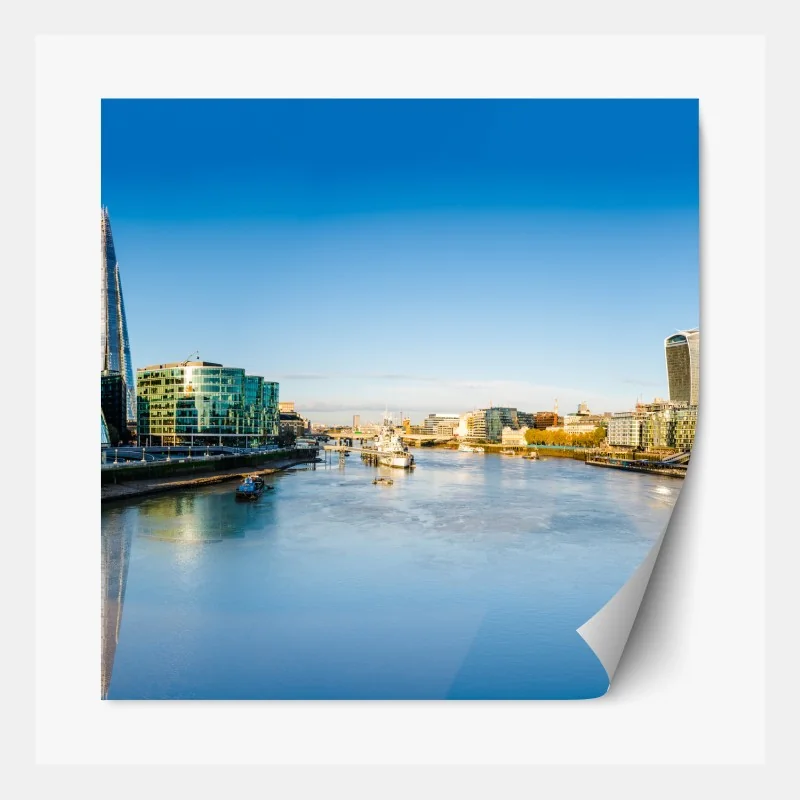 Repositionierbarer Aufkleber London panoramablick über dem fluss – Wallnifity® Repositionierbarer Aufkleber London panoramablick über dem fluss – Wallnifity®