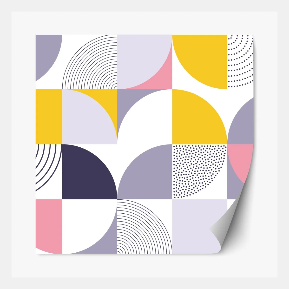 Repositionierbarer Aufkleber pastellfarbenes geometrisches muster mit halbkreisen – Wallnifity® Repositionierbarer Aufkleber pastellfarbenes geometrisches muster mit halbkreisen – Wallnifity®