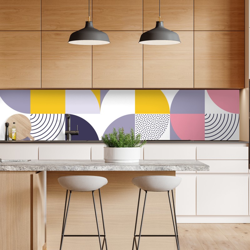 Repositionierbarer Aufkleber skandinavische geometrische komposition – Wallnifity®