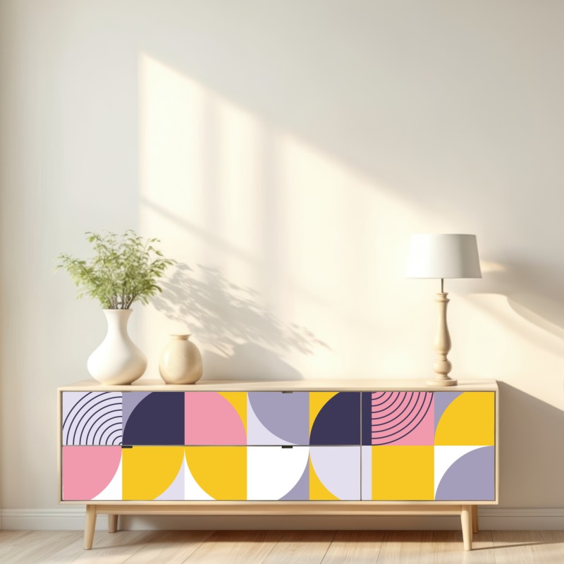 Repositionierbarer Aufkleber pastell geometrisches muster – Wallnifity® Repositionierbarer Aufkleber pastell geometrisches muster – Wallnifity®