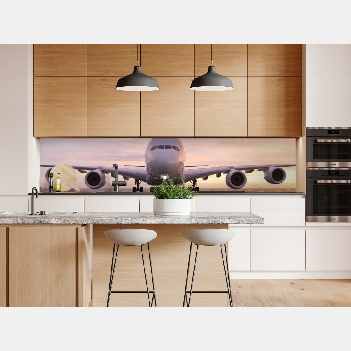 Repositionierbarer Aufkleber jet auf der startbahn bei sonnenuntergang – Wallnifity® Repositionierbarer Aufkleber jet auf der startbahn bei sonnenuntergang – Wallnifity®