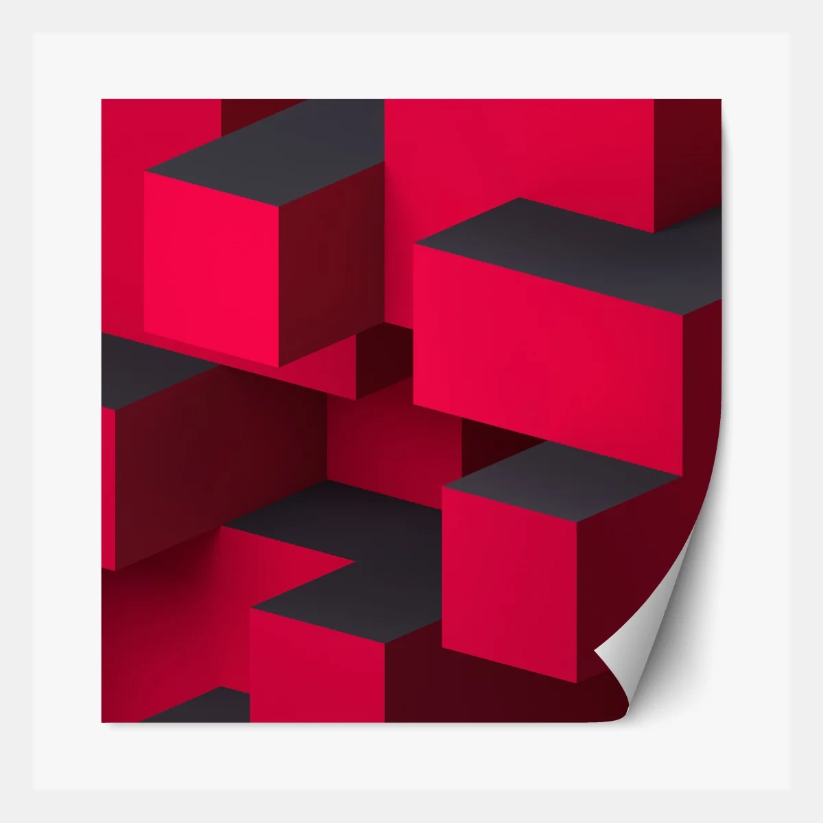 Repositionierbarer Aufkleber kräftige rote geometrische blöcke – Wallnifity® Repositionierbarer Aufkleber kräftige rote geometrische blöcke – Wallnifity®