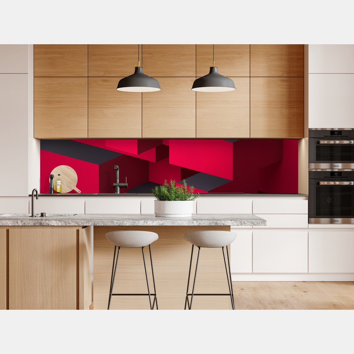 Repositionierbarer Aufkleber kräftige rote geometrische blöcke – Wallnifity® Repositionierbarer Aufkleber kräftige rote geometrische blöcke – Wallnifity®