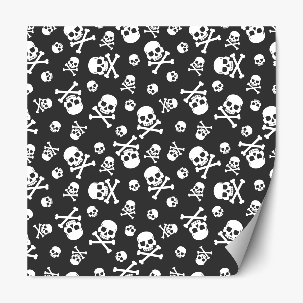 Repositionierbarer Aufkleber weißes totenkopf muster auf grauem hintergrund – Wallnifity® Repositionierbarer Aufkleber weißes totenkopf muster auf grauem hintergrund – Wallnifity®