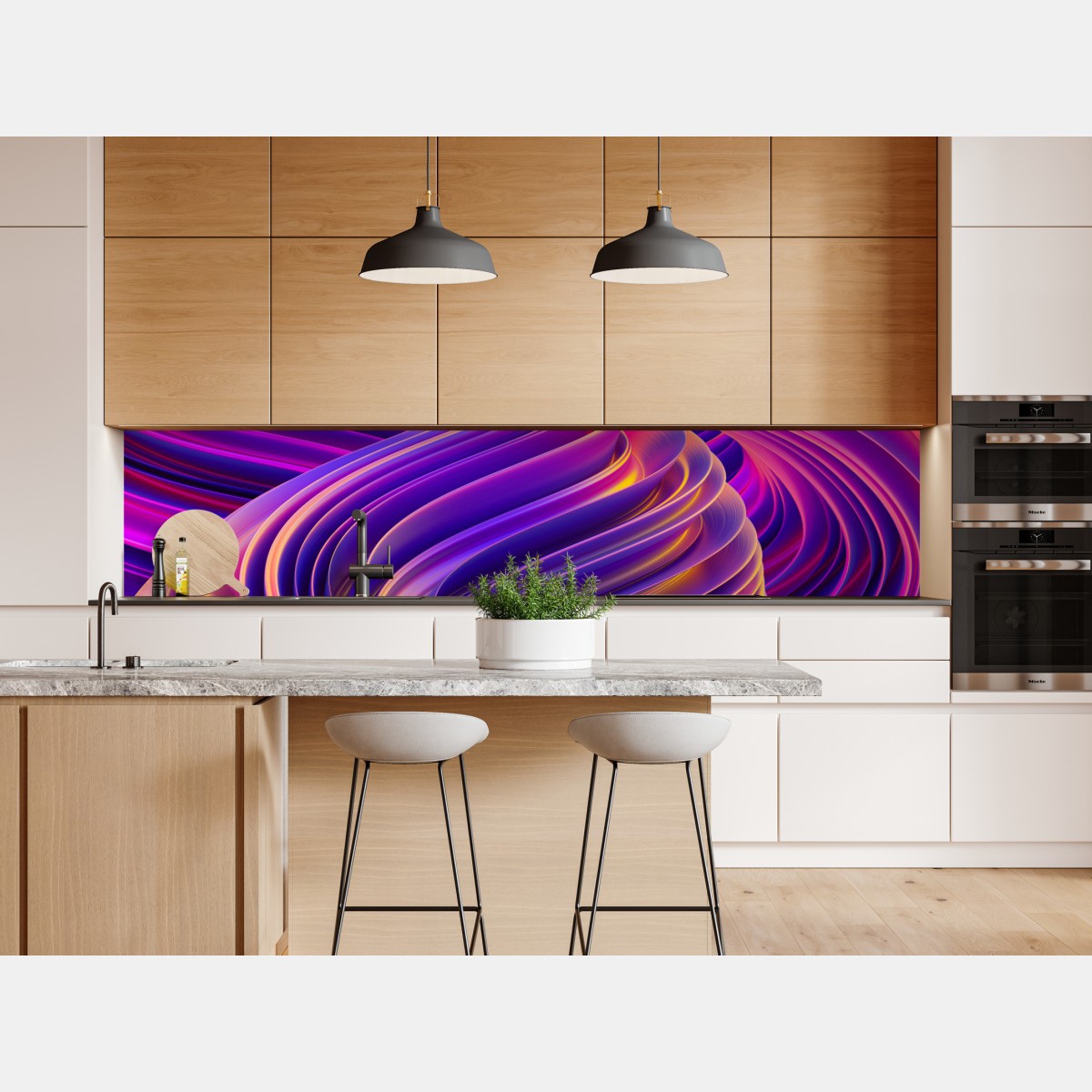 Repositionierbarer Aufkleber leuchtender lila 3d bandwirbel – Wallnifity® Repositionierbarer Aufkleber leuchtender lila 3d bandwirbel – Wallnifity®