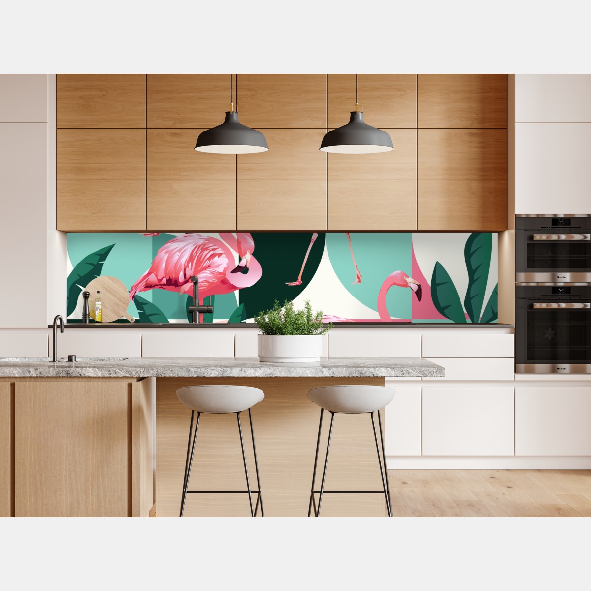 Repositionierbarer Aufkleber verspieltes rosa flamingo-muster – Wallnifity® Repositionierbarer Aufkleber verspieltes rosa flamingo-muster – Wallnifity®