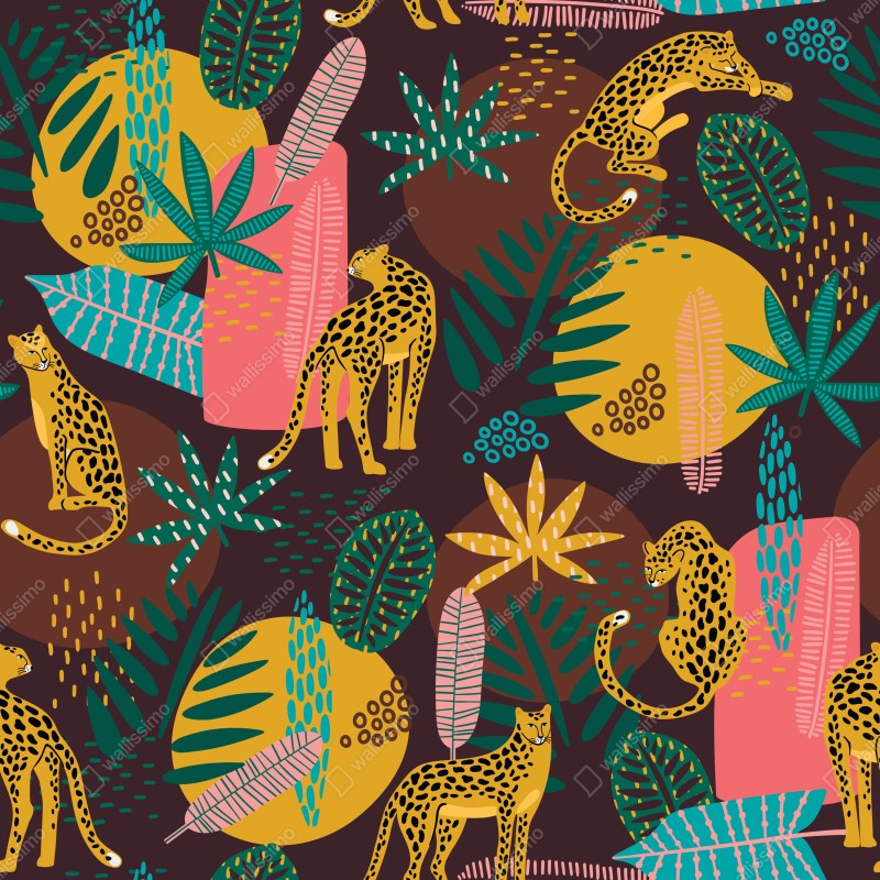 Repositionierbarer Aufkleber tropisches leopardenmuster – Wallnifity® Repositionierbarer Aufkleber tropisches leopardenmuster – Wallnifity®
