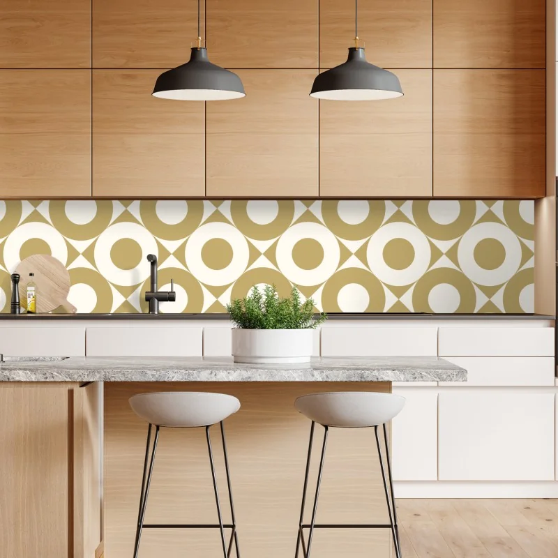 Repositionierbarer Aufkleber goldenes geometrisches kreismuster – Wallnifity® Repositionierbarer Aufkleber goldenes geometrisches kreismuster – Wallnifity®