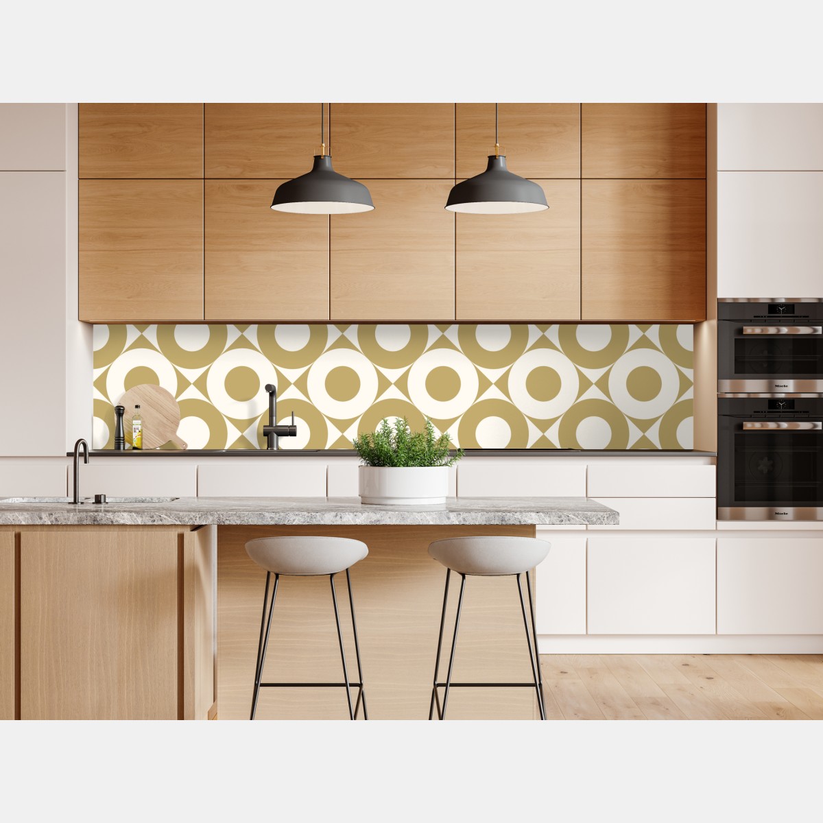 Repositionierbarer Aufkleber goldenes geometrisches kreismuster – Wallnifity® Repositionierbarer Aufkleber goldenes geometrisches kreismuster – Wallnifity®
