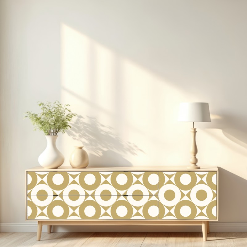 Repositionierbarer Aufkleber goldenes geometrisches kreismuster – Wallnifity® Repositionierbarer Aufkleber goldenes geometrisches kreismuster – Wallnifity®