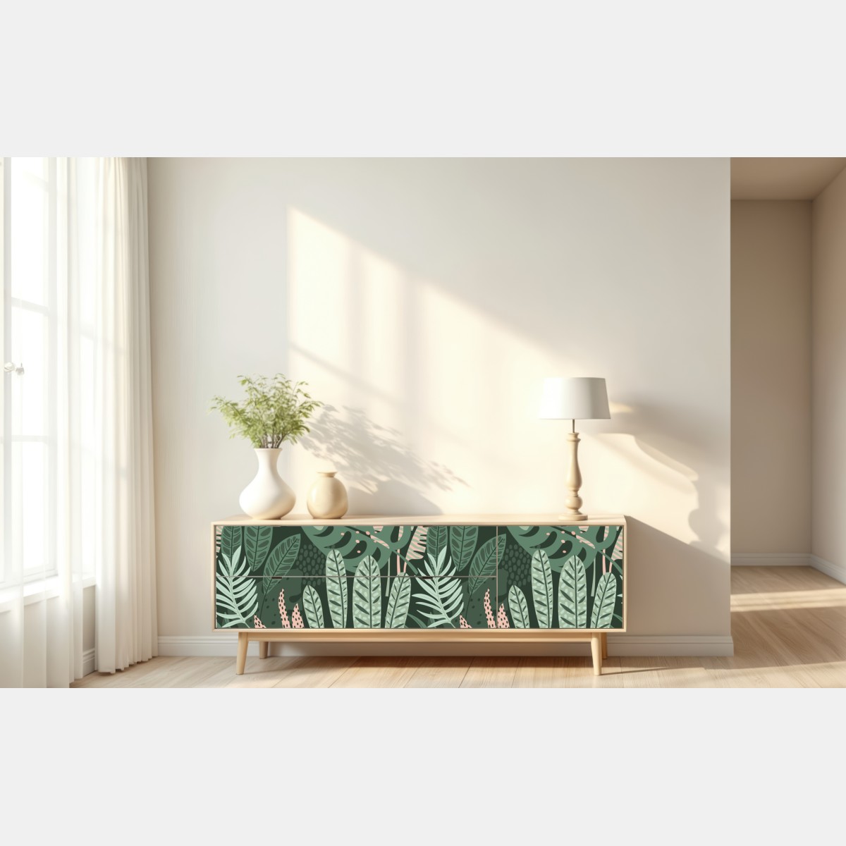 Repositionierbarer Aufkleber tropisches blattmuster – Wallnifity® Repositionierbarer Aufkleber tropisches blattmuster – Wallnifity®