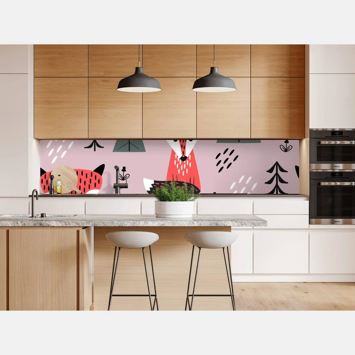 Repositionierbarer Aufkleber verspieltes fuchswaldmuster – Wallnifity® Repositionierbarer Aufkleber verspieltes fuchswaldmuster – Wallnifity®