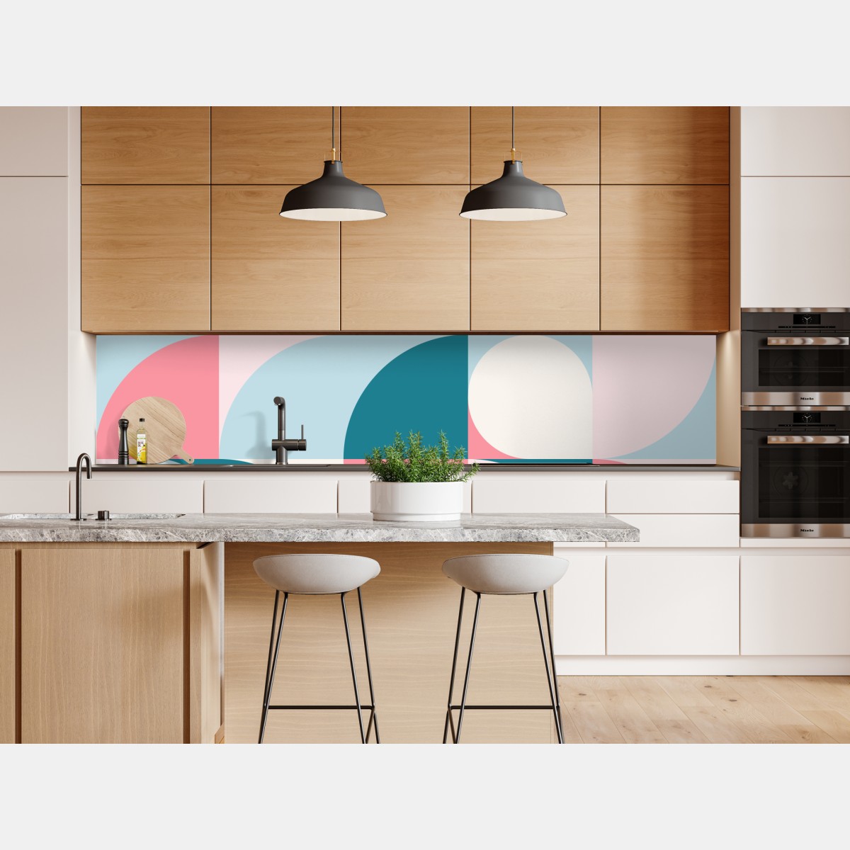 Repositionierbarer Aufkleber pastell geometrische mosaik – Wallnifity® Repositionierbarer Aufkleber pastell geometrische mosaik – Wallnifity®