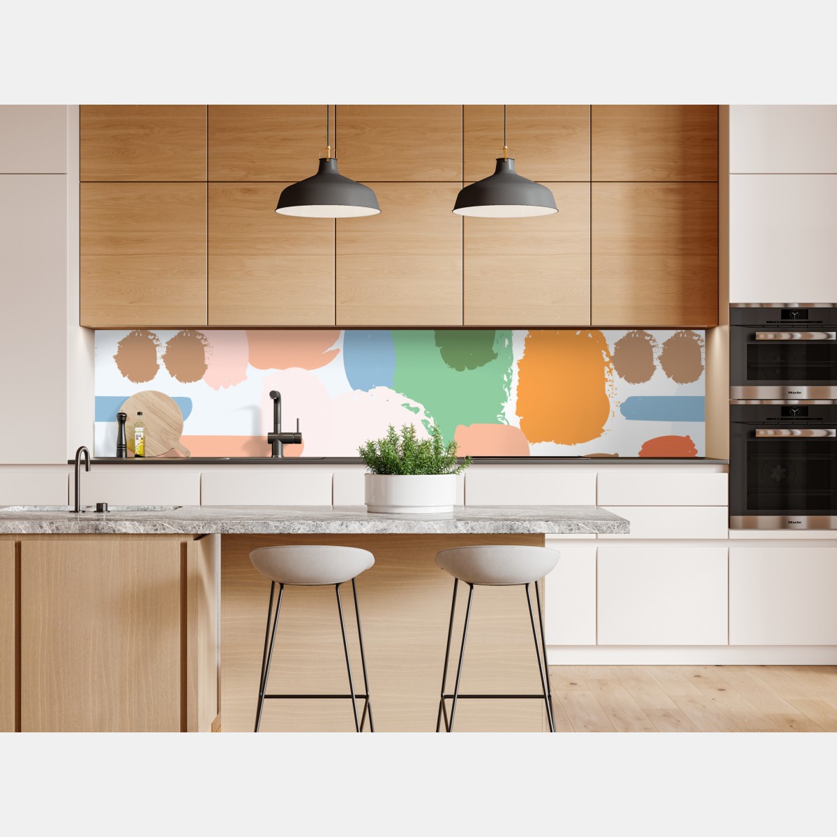 Repositionierbarer Aufkleber pastell pinselstrich muster – Wallnifity® Repositionierbarer Aufkleber pastell pinselstrich muster – Wallnifity®