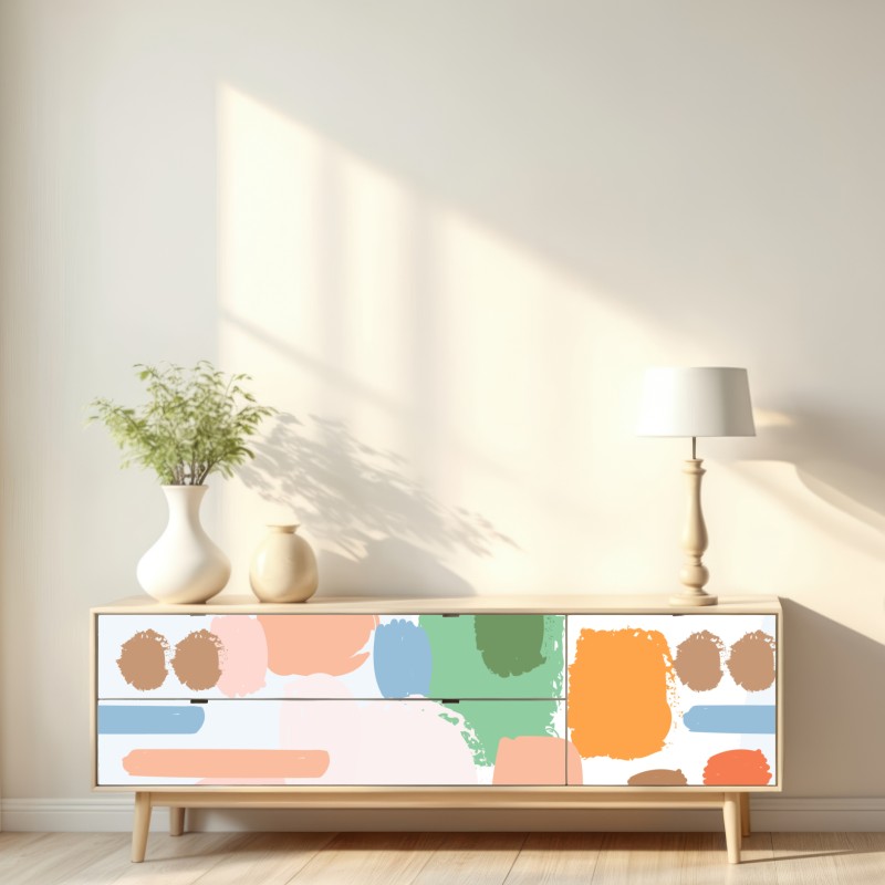 Repositionierbarer Aufkleber pastell pinselstrich muster – Wallnifity® Repositionierbarer Aufkleber pastell pinselstrich muster – Wallnifity®