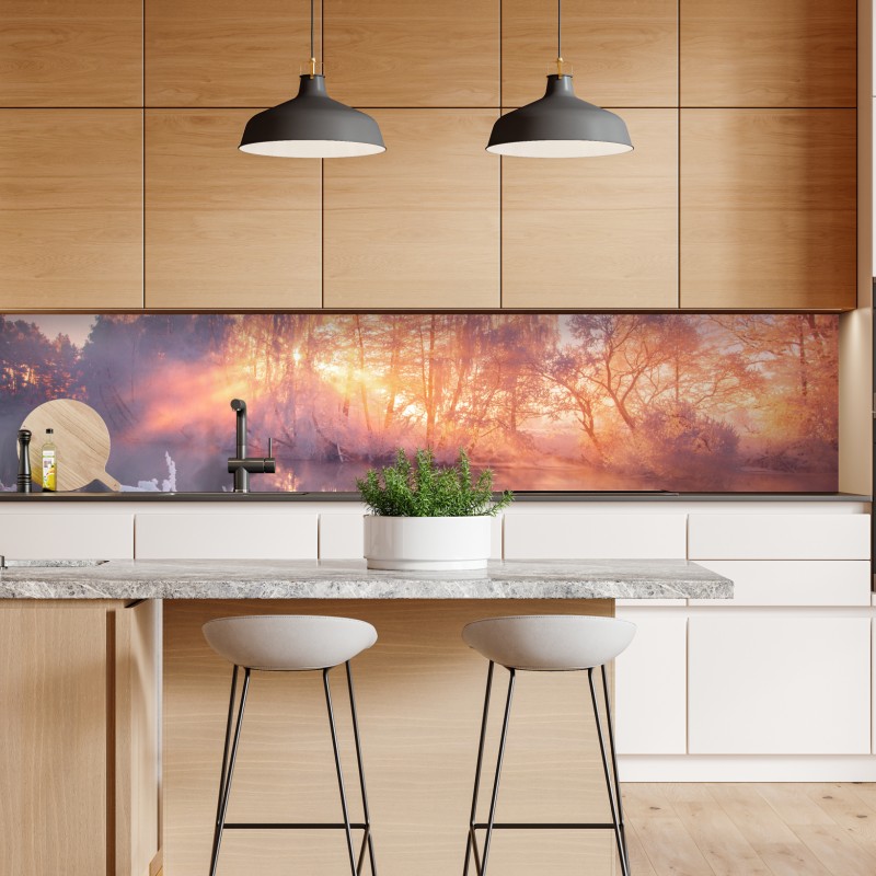 Repositionierbarer Aufkleber Dallas skyline im violetten abendlicht – Wallnifity®