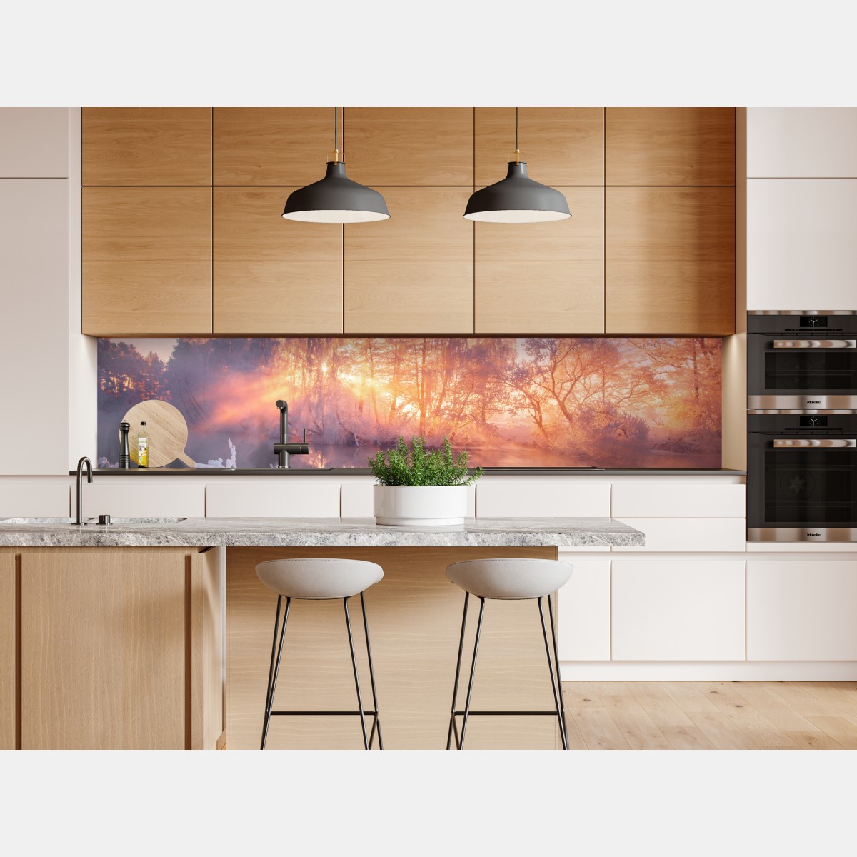 Repositionierbarer Aufkleber winterlicher sonnenaufgang über zugefrorenem fluss – Wallnifity® Repositionierbarer Aufkleber winterlicher sonnenaufgang über zugefrorenem fluss – Wallnifity®