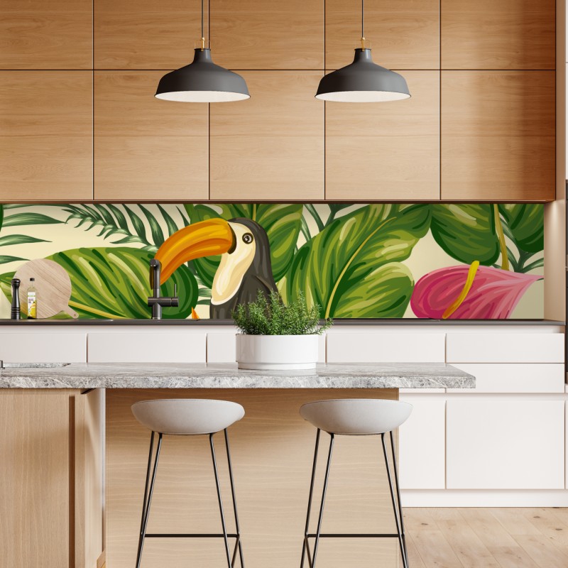 Repositionierbarer Aufkleber nebliger wald in monochrom – Wallnifity®