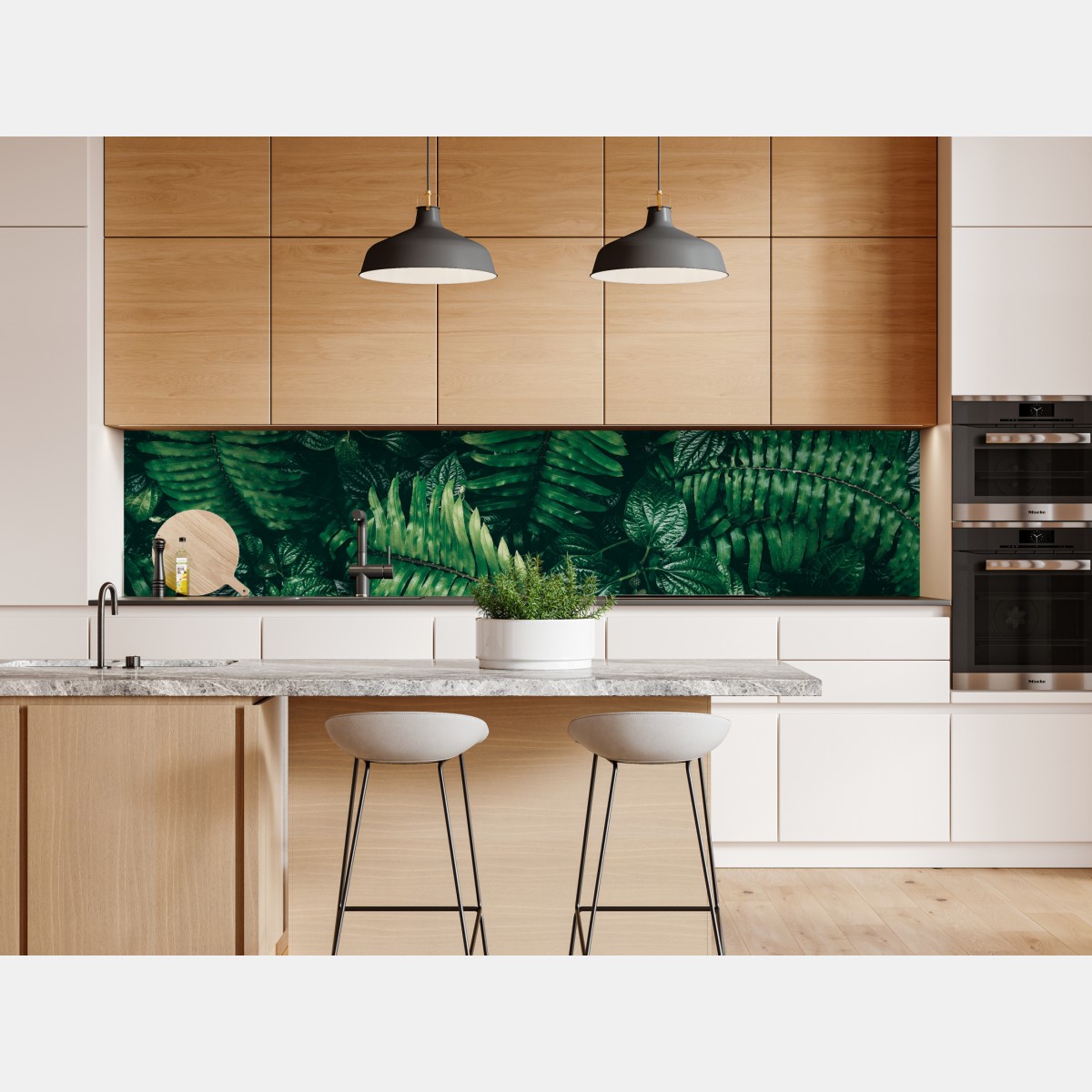 Repositionierbarer Aufkleber üppige tropische blätter – Wallnifity® Repositionierbarer Aufkleber üppige tropische blätter – Wallnifity®