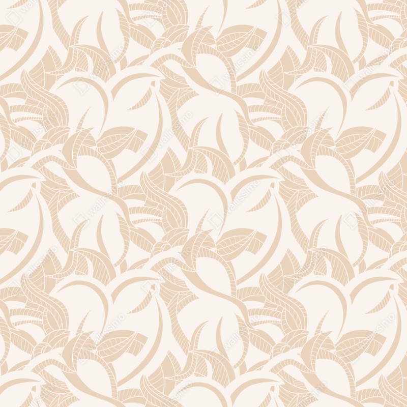 Repositionierbarer Aufkleber beiges blattmuster im botanischen stil – Wallnifity® Repositionierbarer Aufkleber beiges blattmuster im botanischen stil – Wallnifity®
