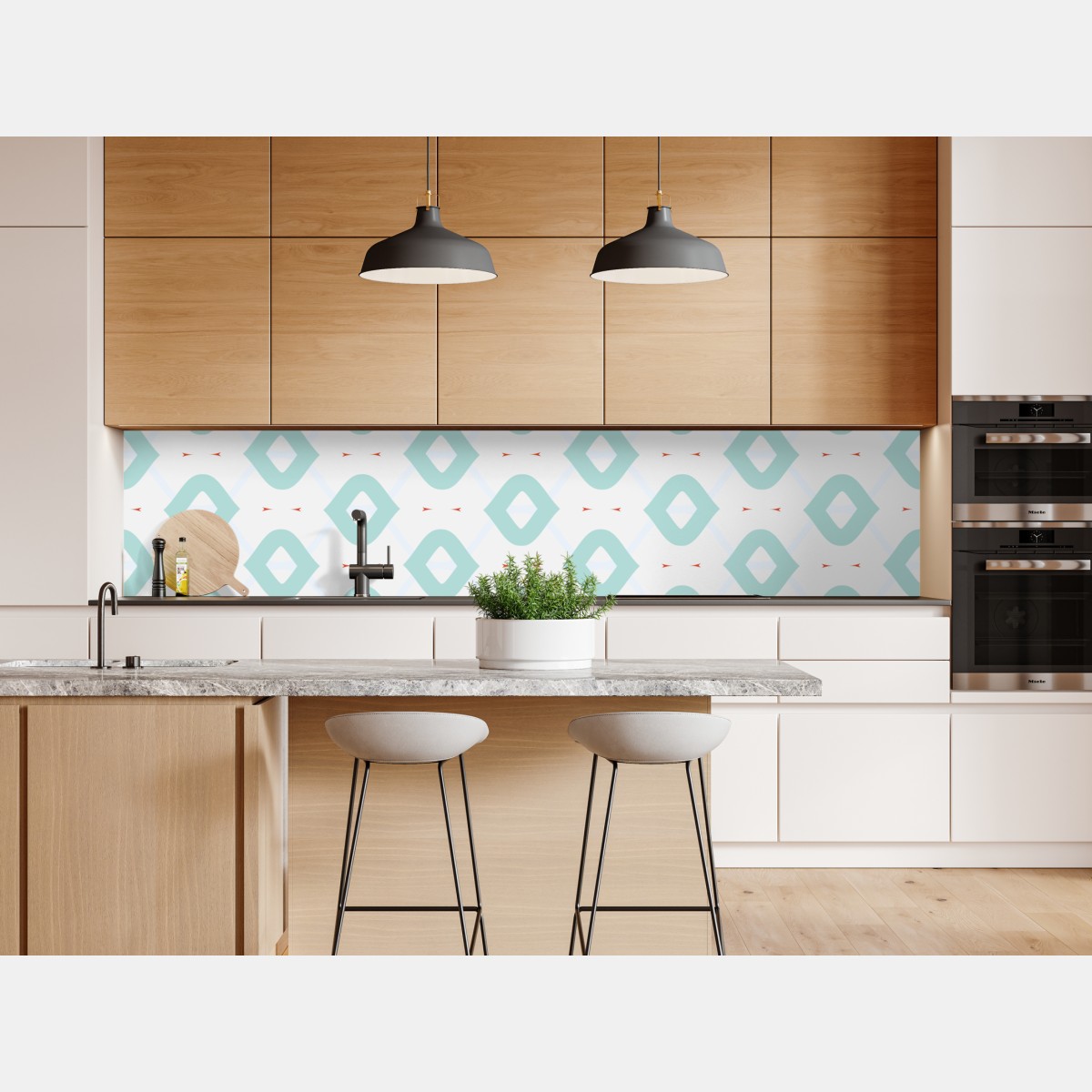 Repositionierbarer Aufkleber türkis geometrisches rautenmuster – Wallnifity® Repositionierbarer Aufkleber türkis geometrisches rautenmuster – Wallnifity®