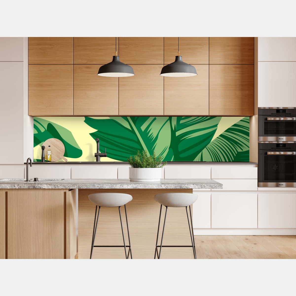 Repositionierbarer Aufkleber tropisches muster mit bananenblättern – Wallnifity® Repositionierbarer Aufkleber tropisches muster mit bananenblättern – Wallnifity®