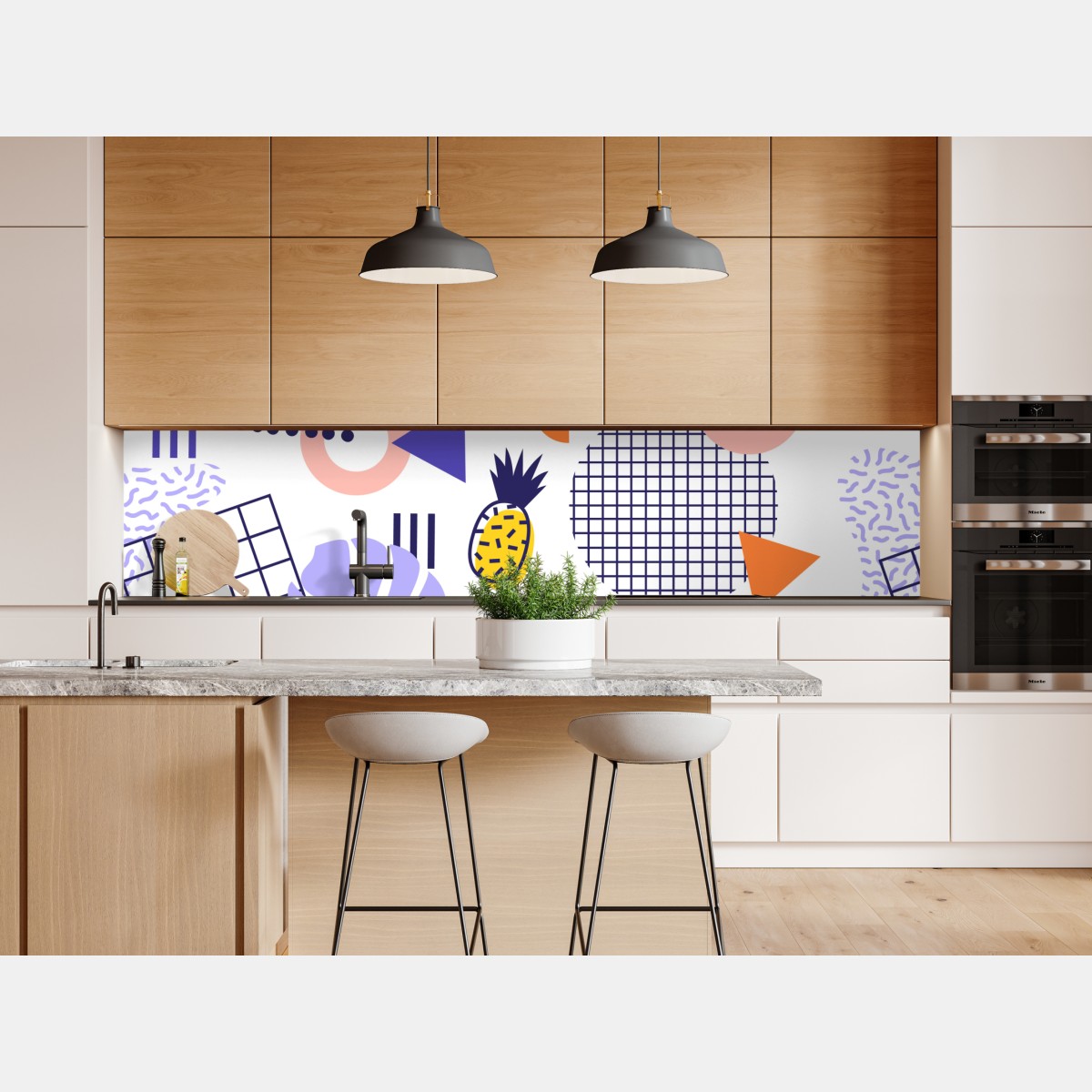Repositionierbarer Aufkleber verspieltes tropisches geometrisches muster – Wallnifity® Repositionierbarer Aufkleber verspieltes tropisches geometrisches muster – Wallnifity®
