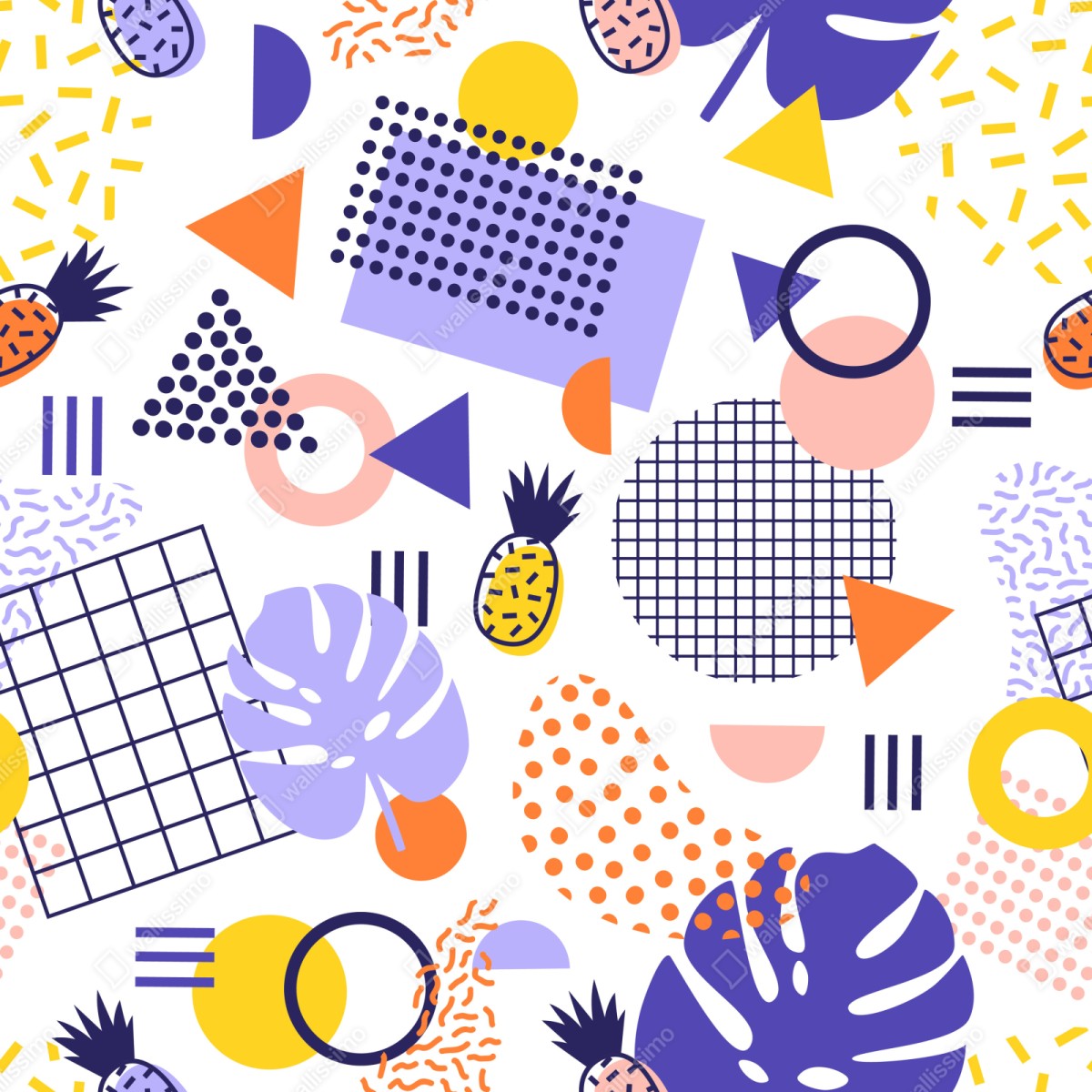 Repositionierbarer Aufkleber verspieltes tropisches geometrisches muster – Wallnifity® Repositionierbarer Aufkleber verspieltes tropisches geometrisches muster – Wallnifity®