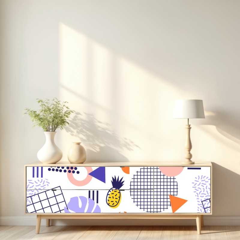 Repositionierbarer Aufkleber verspieltes tropisches geometrisches muster – Wallnifity® Repositionierbarer Aufkleber verspieltes tropisches geometrisches muster – Wallnifity®