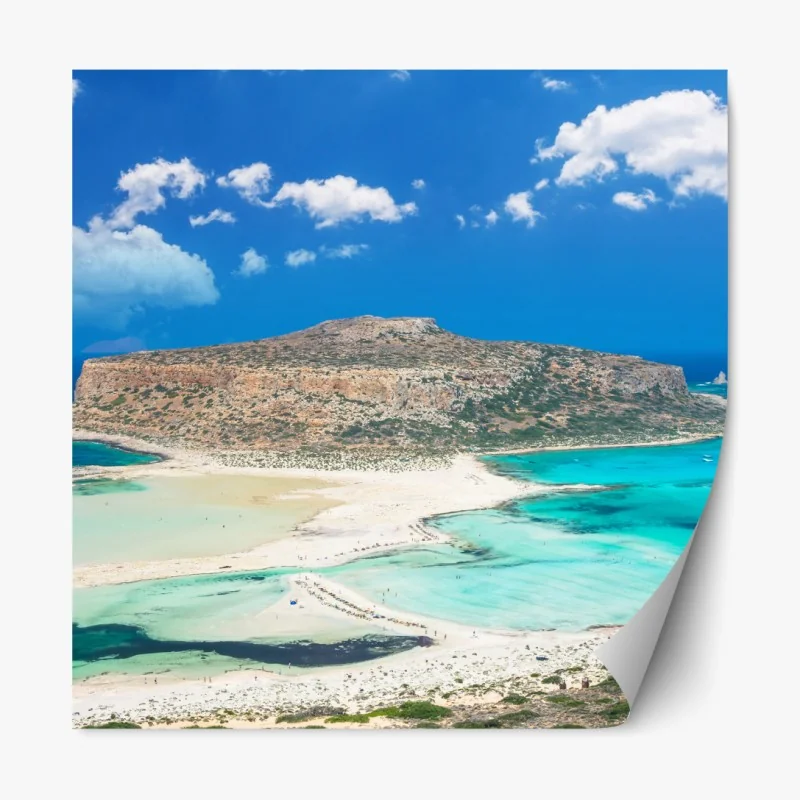 Repositionierbarer Aufkleber Balos strand und türkislagune