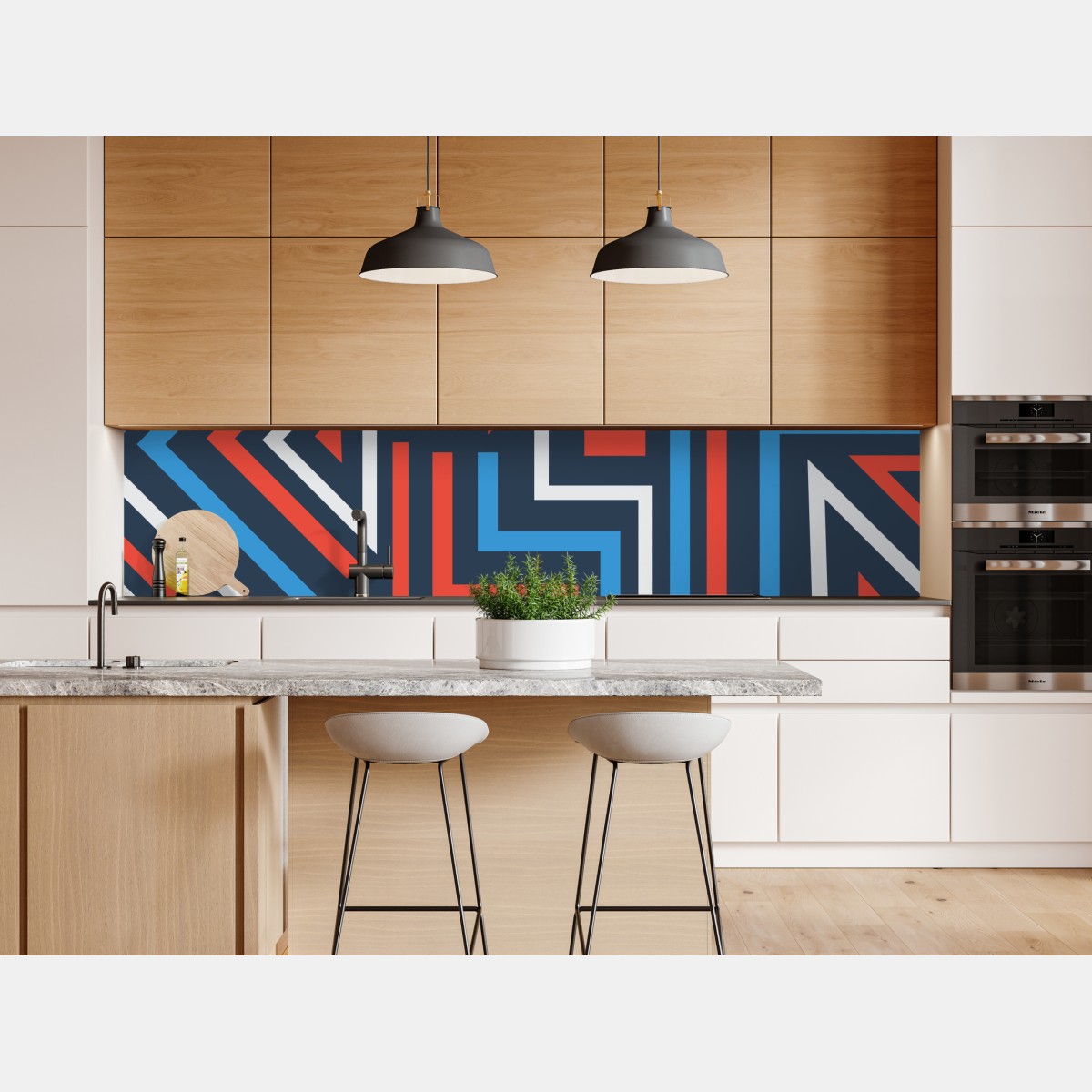 Repositionierbarer Aufkleber fette geometrische linien – Wallnifity® Repositionierbarer Aufkleber fette geometrische linien – Wallnifity®