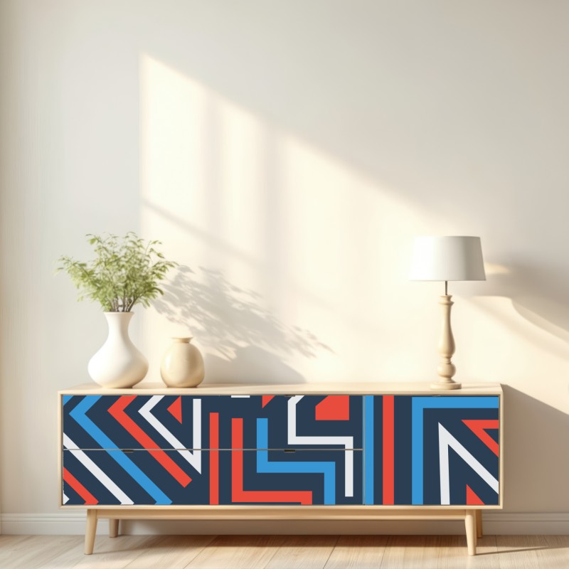 Repositionierbarer Aufkleber fette geometrische linien – Wallnifity® Repositionierbarer Aufkleber fette geometrische linien – Wallnifity®