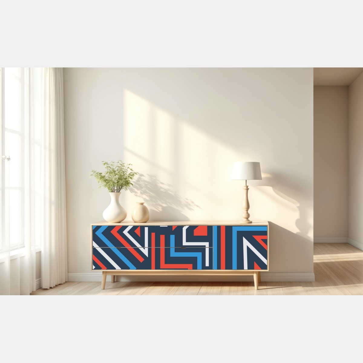 Repositionierbarer Aufkleber fette geometrische linien – Wallnifity® Repositionierbarer Aufkleber fette geometrische linien – Wallnifity®