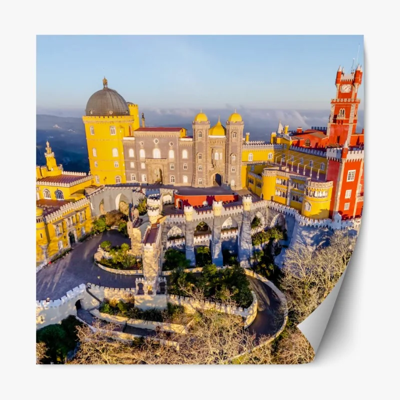 Repositionierbarer Aufkleber bunter palast Pena in Sintra – Wallnifity® Repositionierbarer Aufkleber bunter palast Pena in Sintra – Wallnifity®