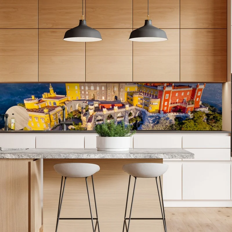 Repositionierbarer Aufkleber bunter palast Pena in Sintra – Wallnifity® Repositionierbarer Aufkleber bunter palast Pena in Sintra – Wallnifity®