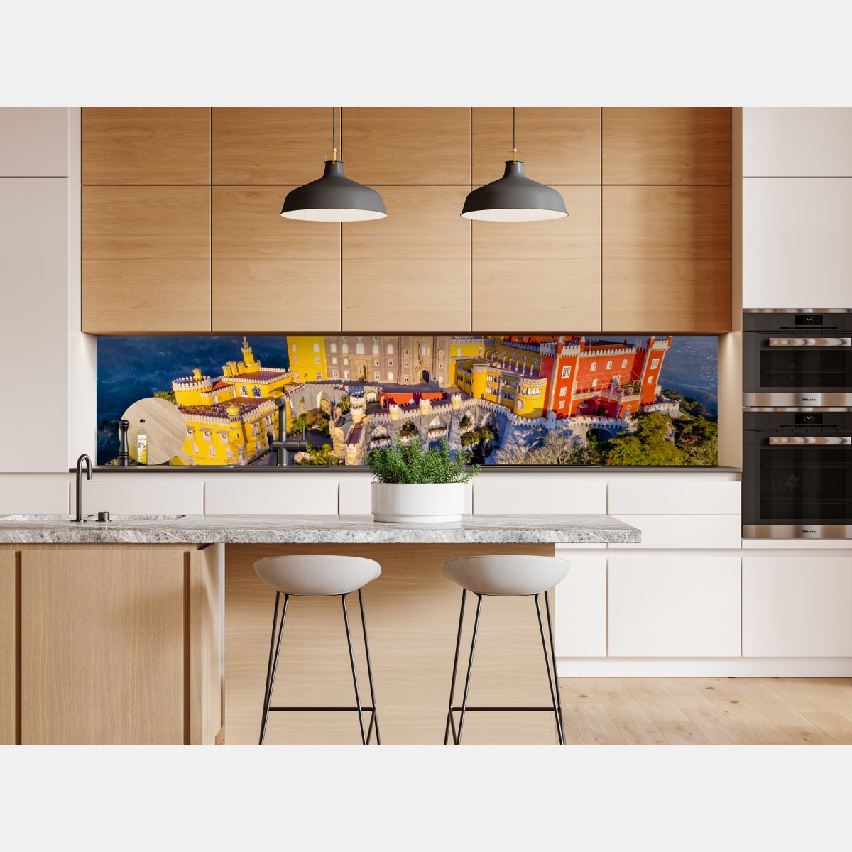 Repositionierbarer Aufkleber bunter palast Pena in Sintra – Wallnifity® Repositionierbarer Aufkleber bunter palast Pena in Sintra – Wallnifity®
