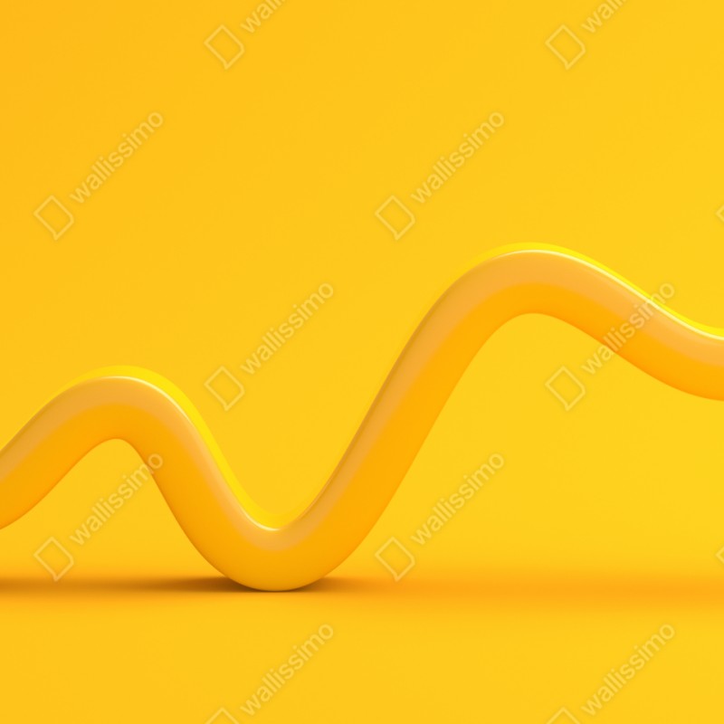 Repositionierbarer Aufkleber sonnige gelbe 3d-abstrakte kurve – Wallnifity® Repositionierbarer Aufkleber sonnige gelbe 3d-abstrakte kurve – Wallnifity®
