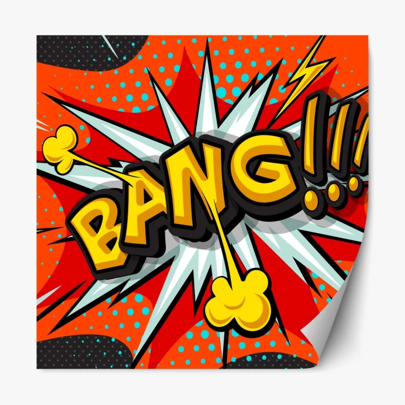 Repositionierbarer Aufkleber comic-explosion im pop-art-stil – Wallnifity® Repositionierbarer Aufkleber comic-explosion im pop-art-stil – Wallnifity®