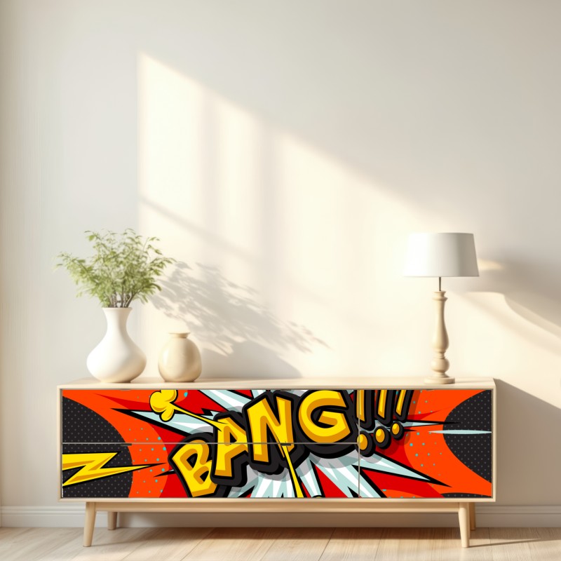 Repositionierbarer Aufkleber comic-explosion im pop-art-stil – Wallnifity® Repositionierbarer Aufkleber comic-explosion im pop-art-stil – Wallnifity®