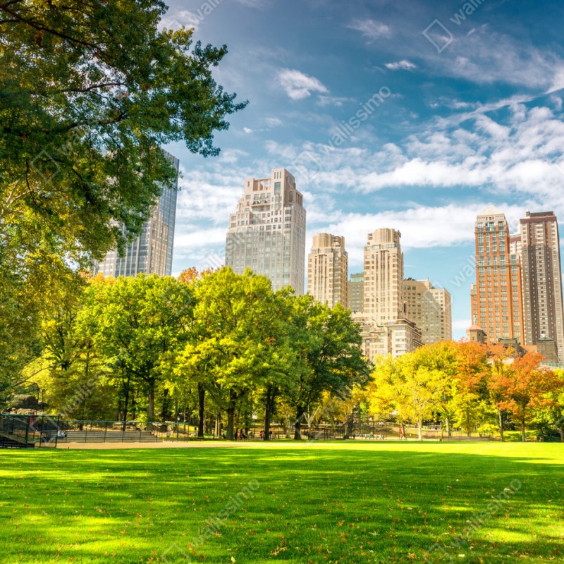 Repositionierbarer Aufkleber Central Park herbst panorama – Wallnifity® Repositionierbarer Aufkleber Central Park herbst panorama – Wallnifity®