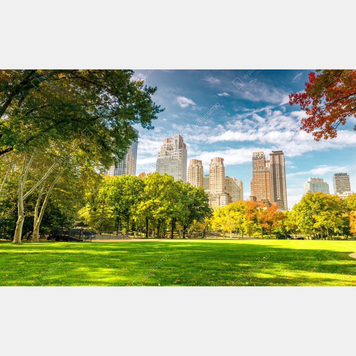 Repositionierbarer Aufkleber Central Park herbst panorama – Wallnifity® Repositionierbarer Aufkleber Central Park herbst panorama – Wallnifity®