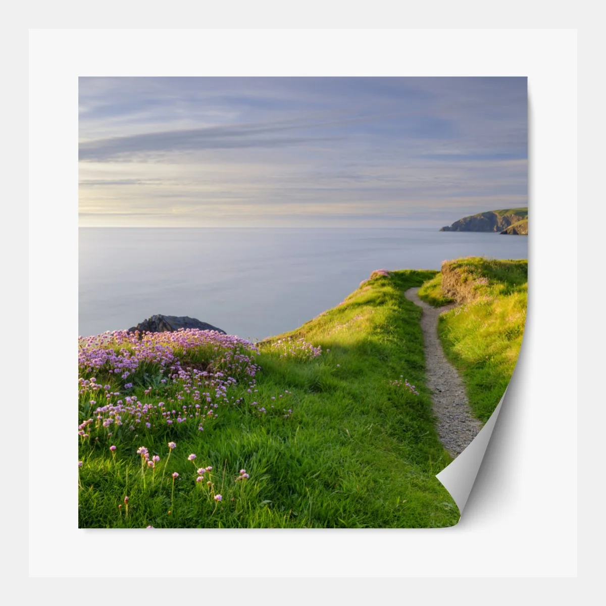 Repositionierbarer Aufkleber Ceibwr Bay küstenpfad bei dämmerung – Wallnifity® Repositionierbarer Aufkleber Ceibwr Bay küstenpfad bei dämmerung – Wallnifity®