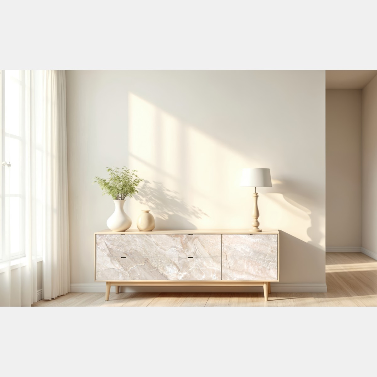 Repositionierbarer Aufkleber beige marmorstruktur – Wallnifity® Repositionierbarer Aufkleber beige marmorstruktur – Wallnifity®