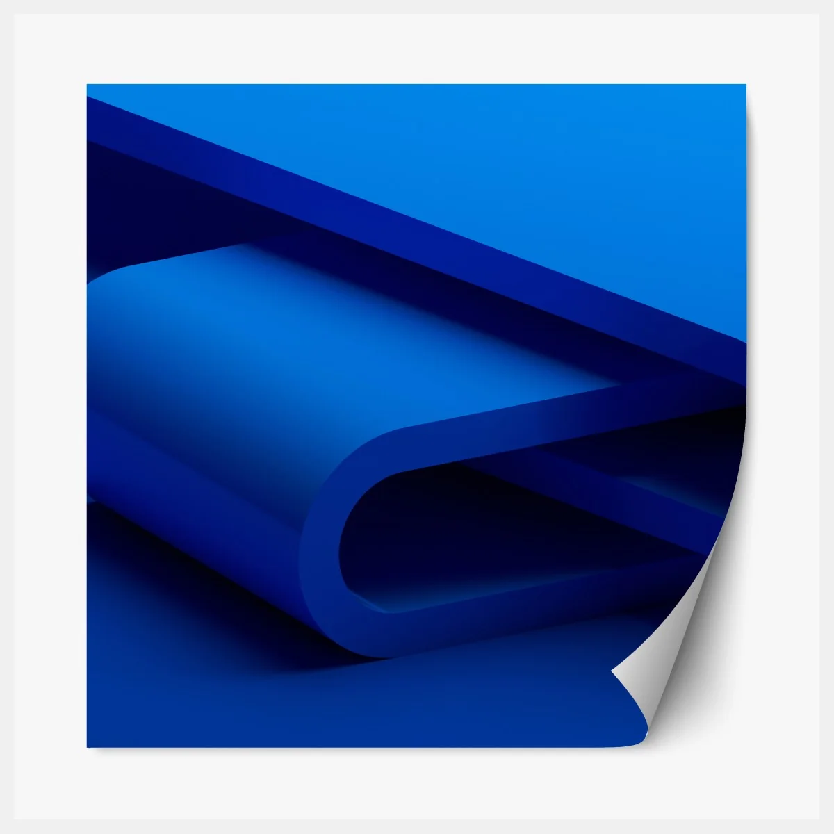 Repositionierbarer Aufkleber minimalistische blaue geometrische schleife – Wallnifity® Repositionierbarer Aufkleber minimalistische blaue geometrische schleife – Wallnifity®