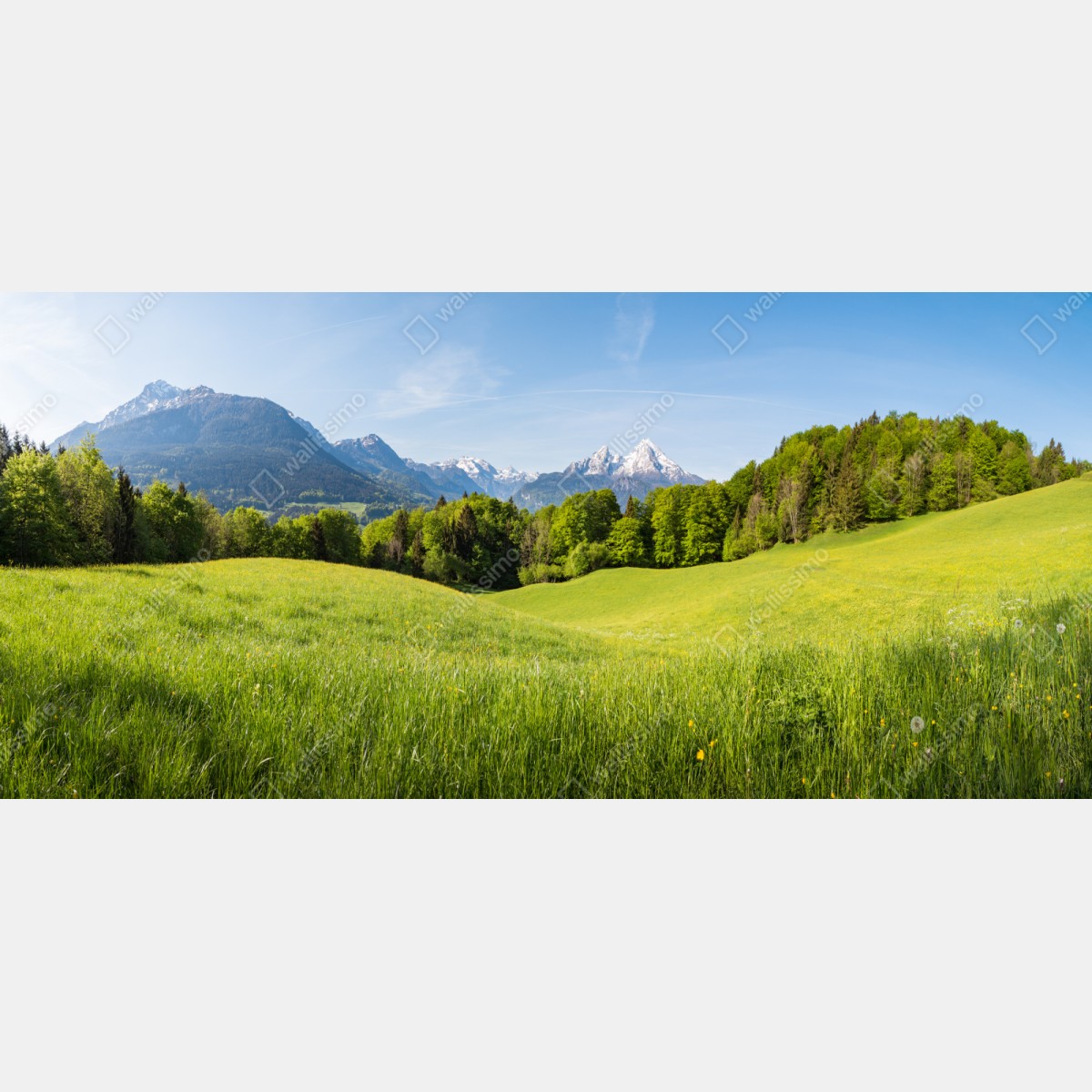 Repositionierbarer Aufkleber ruhiges alpines wiesenpanorama – Wallnifity® Repositionierbarer Aufkleber ruhiges alpines wiesenpanorama – Wallnifity®