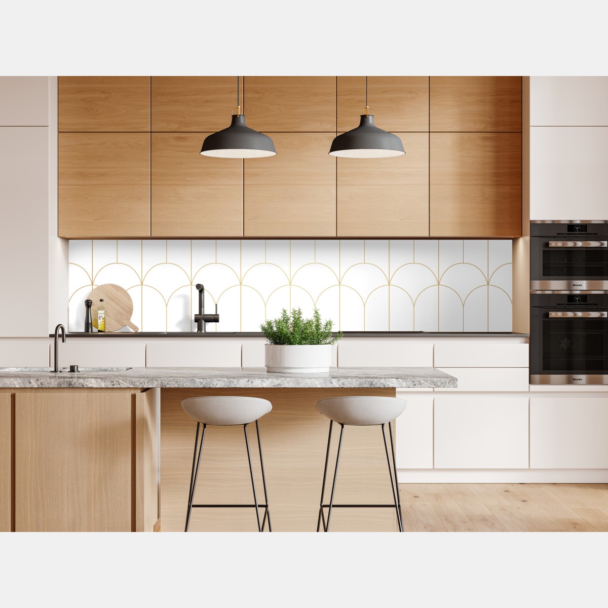 Repositionierbarer Aufkleber goldenes art deco bogenmuster – Wallnifity® Repositionierbarer Aufkleber goldenes art deco bogenmuster – Wallnifity®
