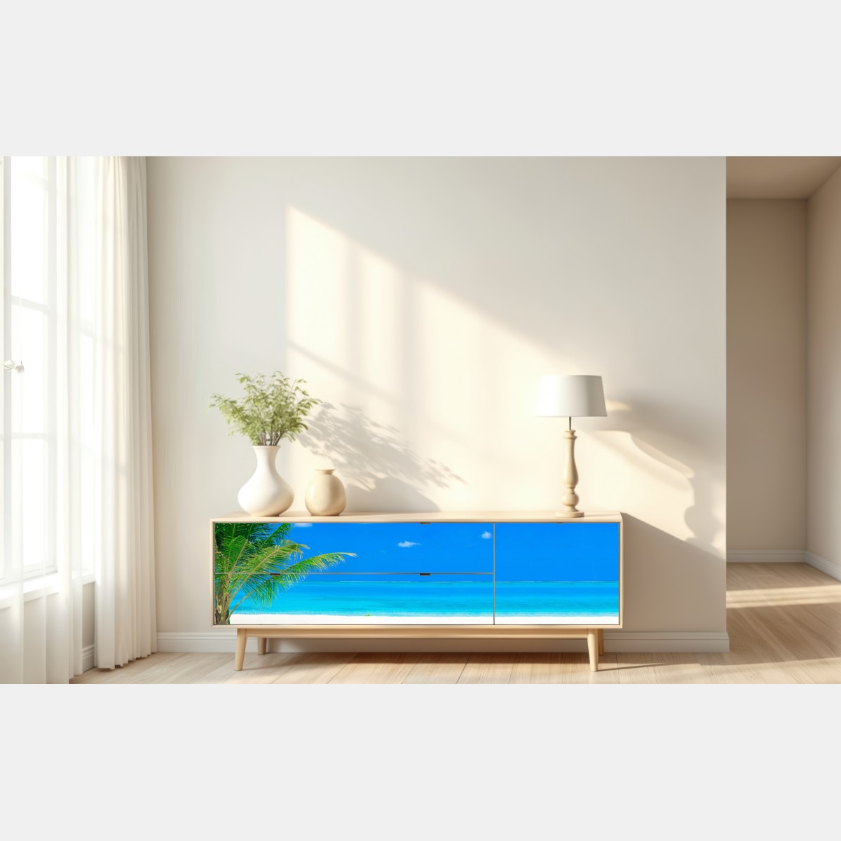 Repositionierbarer Aufkleber Malediven tropischer strand paradis – Wallnifity® Repositionierbarer Aufkleber Malediven tropischer strand paradis – Wallnifity®