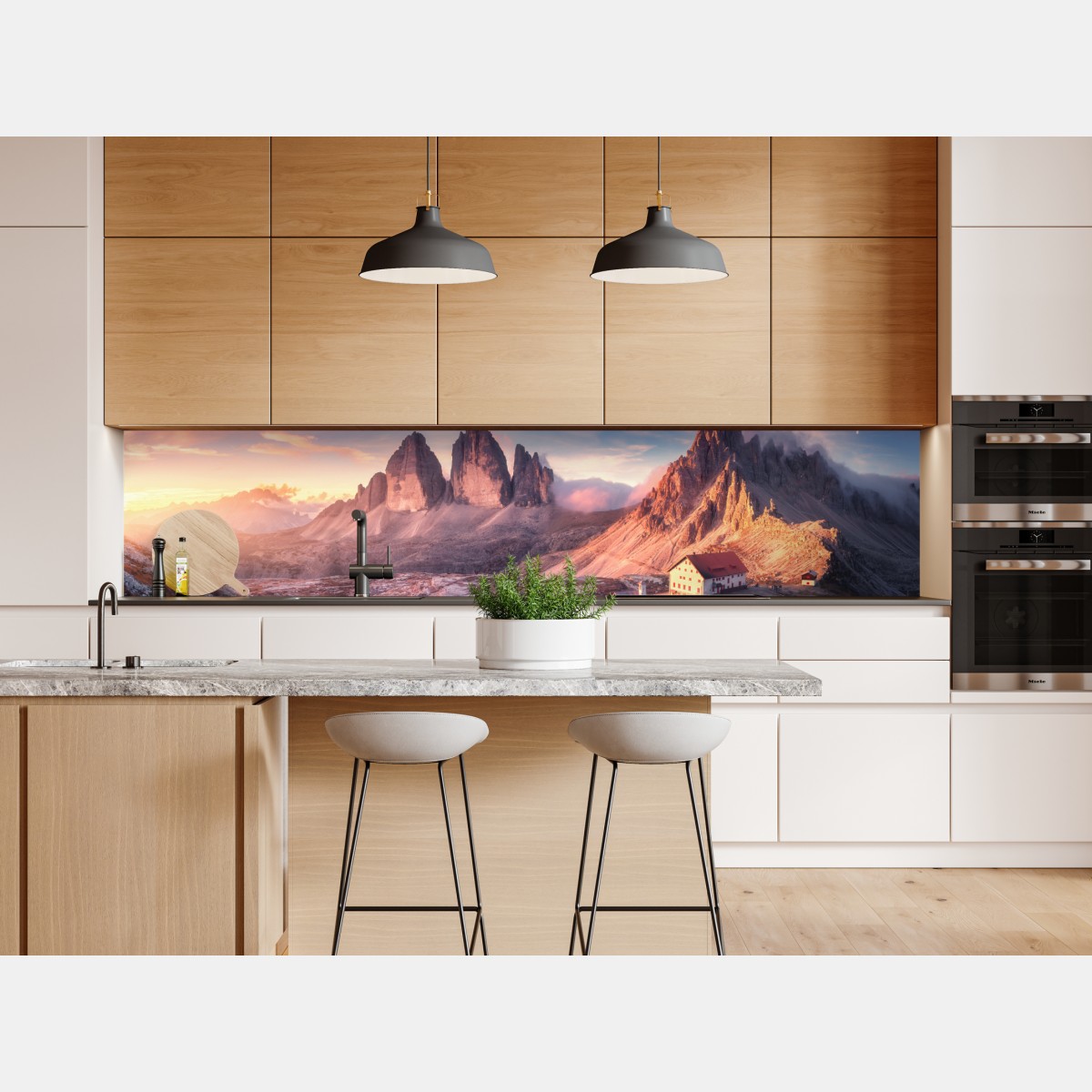 Repositionierbarer Aufkleber sonnenaufgang über den gipfeln der Dolomiten – Wallnifity® Repositionierbarer Aufkleber sonnenaufgang über den gipfeln der Dolomiten – Wallnifity®