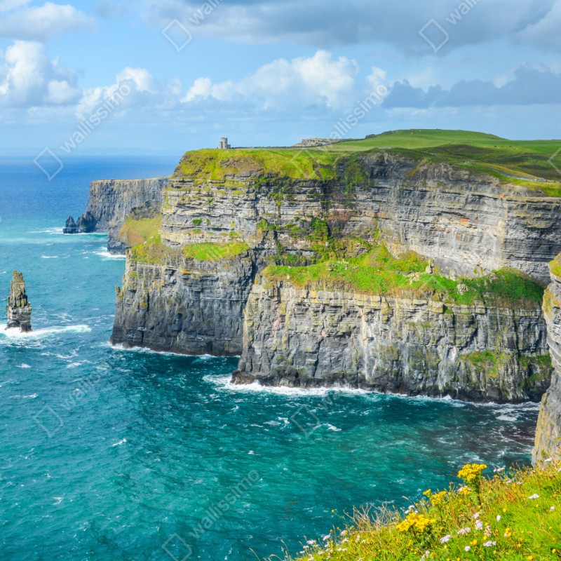 Repositionierbarer Aufkleber dramatische küstenklippen mit meerblick – Wallnifity® Repositionierbarer Aufkleber dramatische küstenklippen mit meerblick – Wallnifity®